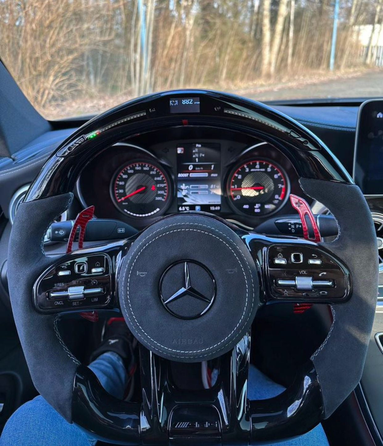 Mercedes AMG Sportlenkrad Schwarz (LED)