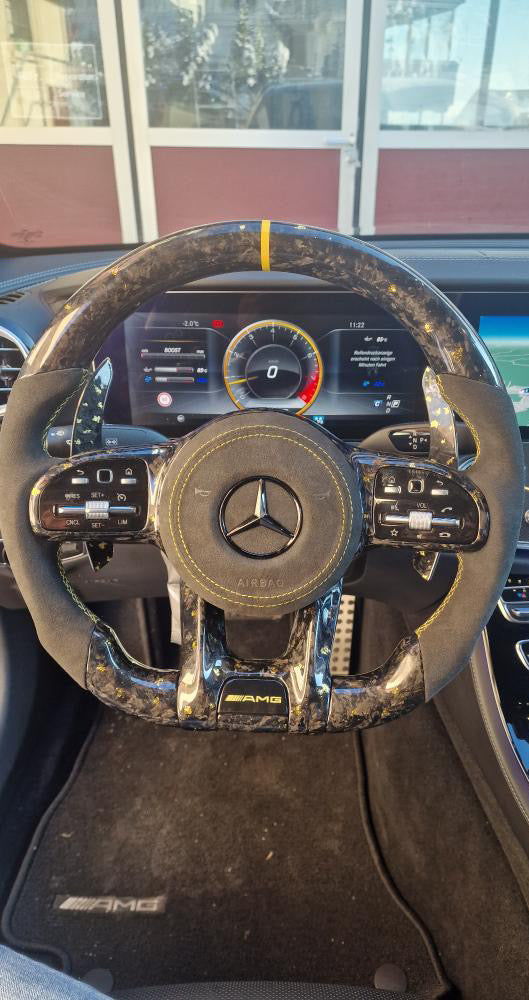 Mercedes AMG Sportlenkrad Forged Carbon Farbsplitter