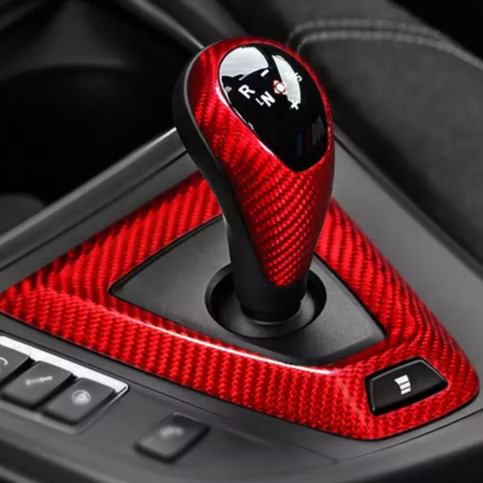BMW Schaltknauf/Gear Surround Abdeckung Carbon/Rot