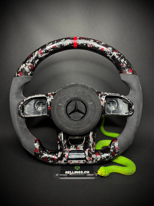 Mercedes AMG Sportlenkrad Forged Carbon Farbsplitter (Upgrade auf Facelift)