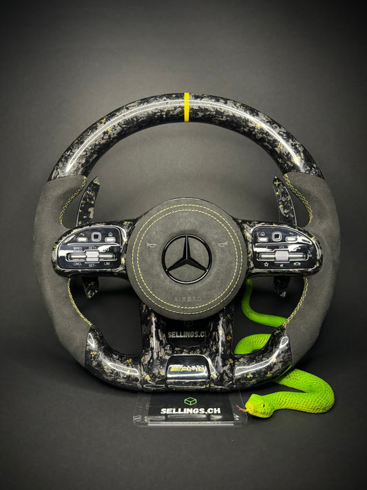 Mercedes AMG Sportlenkrad Forged Carbon Farbsplitter